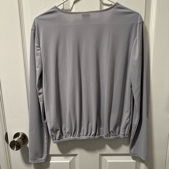 Worthington Womens V Neck Long Sleeve Wrap Shirt - Picture 6 of 8